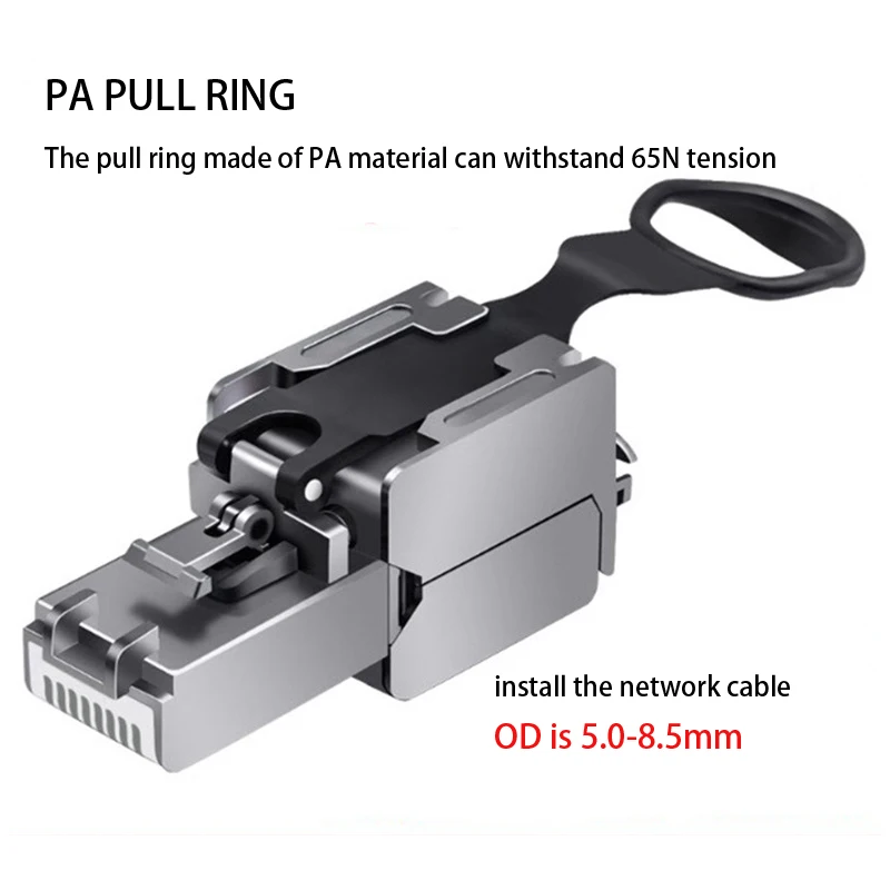 Цинковый сплав щит 8P8C RJ45 разъем совместим с Cat6/Cat6A/Cat7/Cat8 разъемом для кабеля Ethernet 10