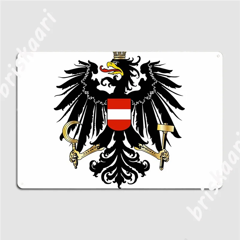 

Austrian Coat Of Arms Metal Sign Pub Garage Cinema Kitchen Classic Wall Plaque Tin Sign Posters