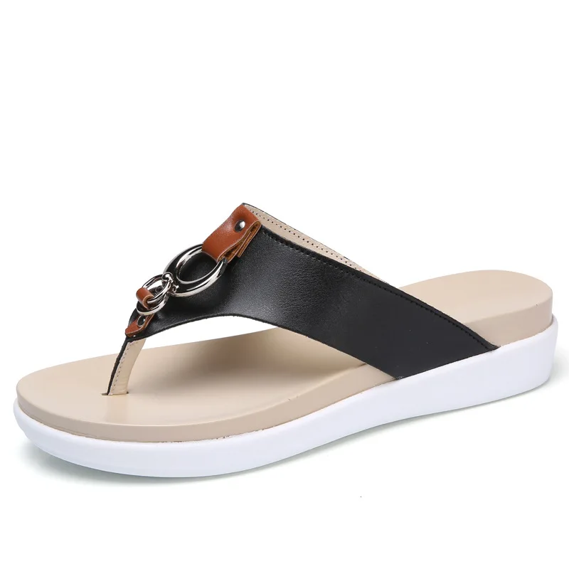 Женские тапочки Летние туфли 2019 новые модные шлепанцы Женская обувь кожи