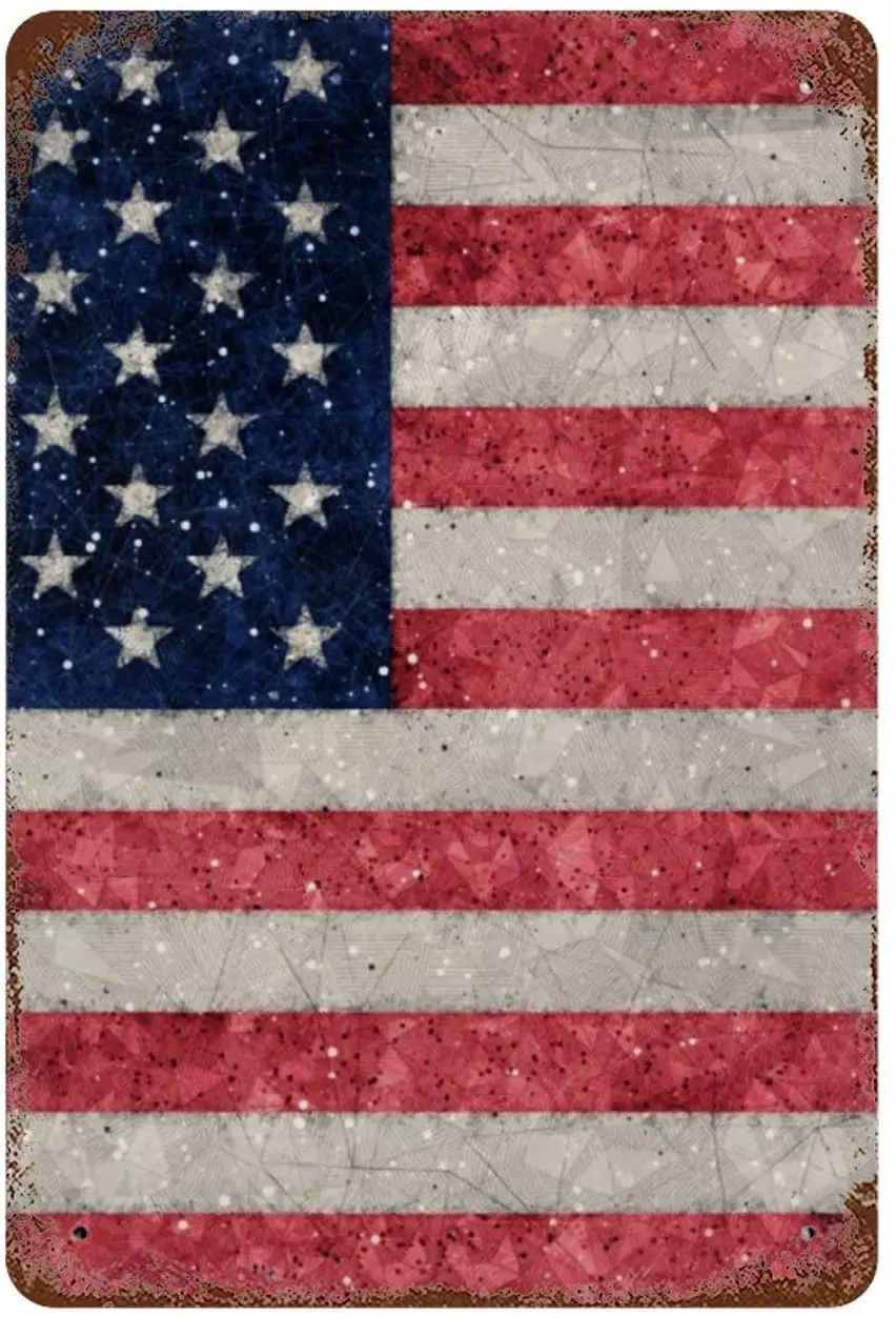 

American Flag Vintage Metal Sign, Retro Tin Signs for Store, Bar, Home Decoration Retro Tin Sign for Kitchen Wall Home De30X30CM