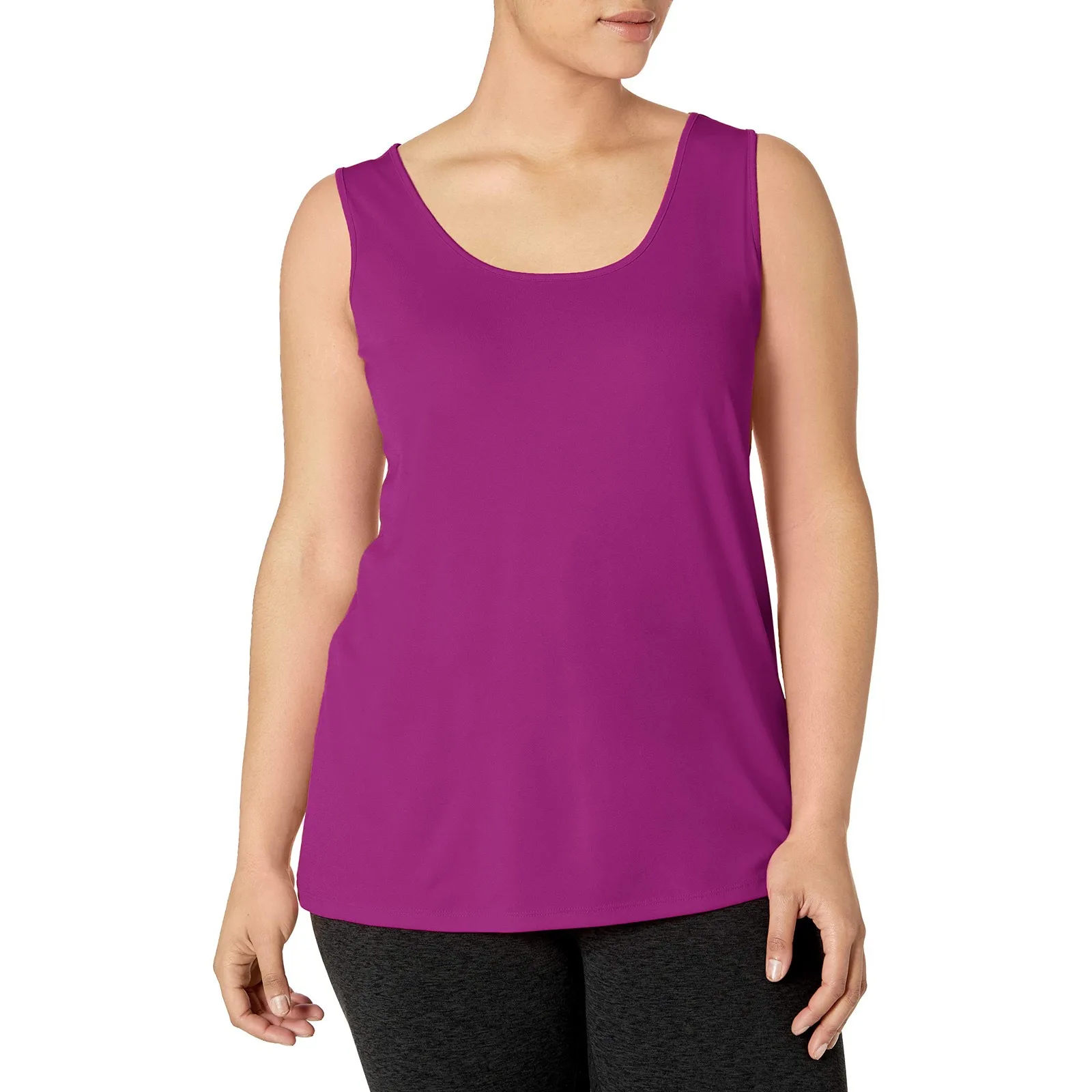 

Women Plus Size Solid Color Tank Summer Loose Sleeveless T-shirts One Button Wild Harajuku Pullover Fashion Streetwear Tops A40