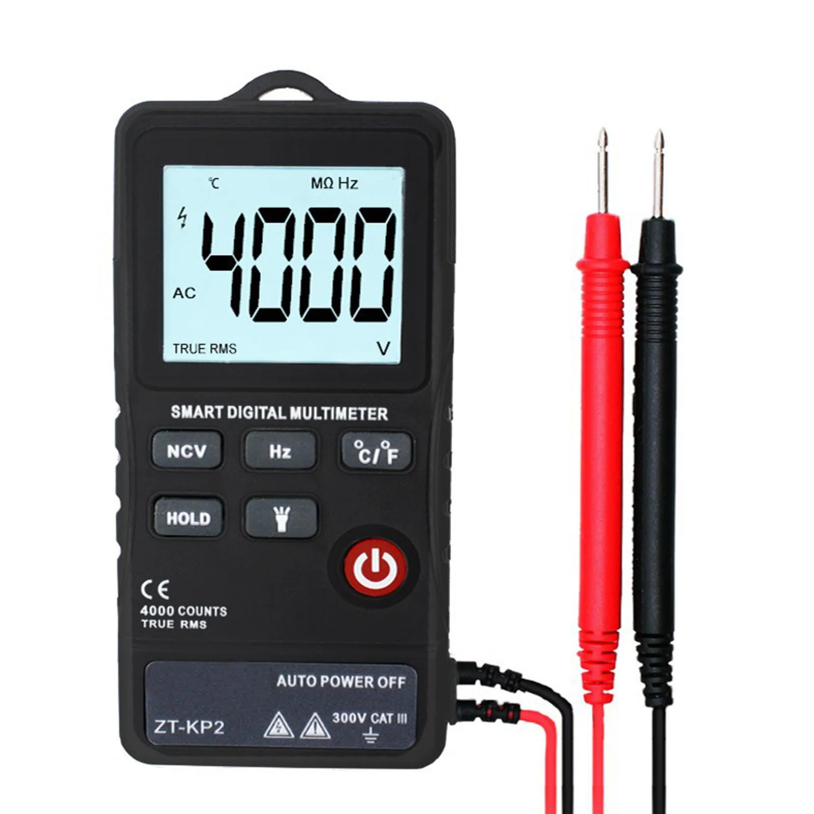 

Цифровой мультиметр, 4000 отсчетов, Бесконтактный индикатор напряжения