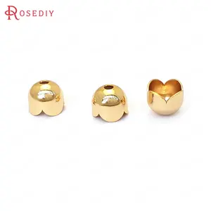 (33780)20 шт. 7 мм, внутри 6 мм 24 к золотого цвета латунные шапочки с кисточками Высокое качество Diy Ювелирные изделия фурнитура Аксессуары