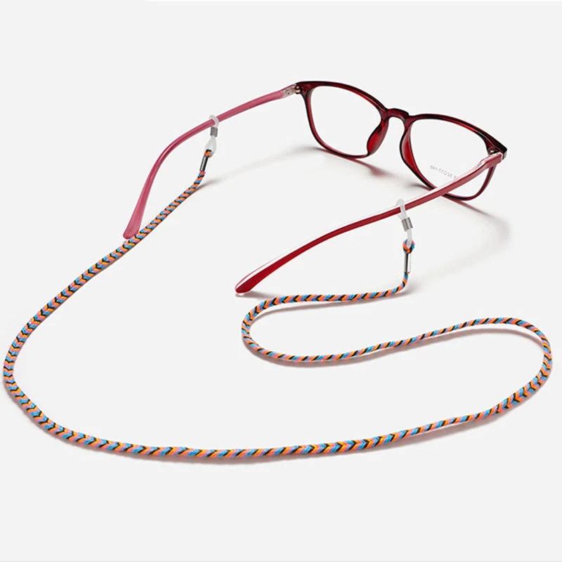 Ретро плетеные очки со стрелками цепочка веревка держатель солнцезащитные