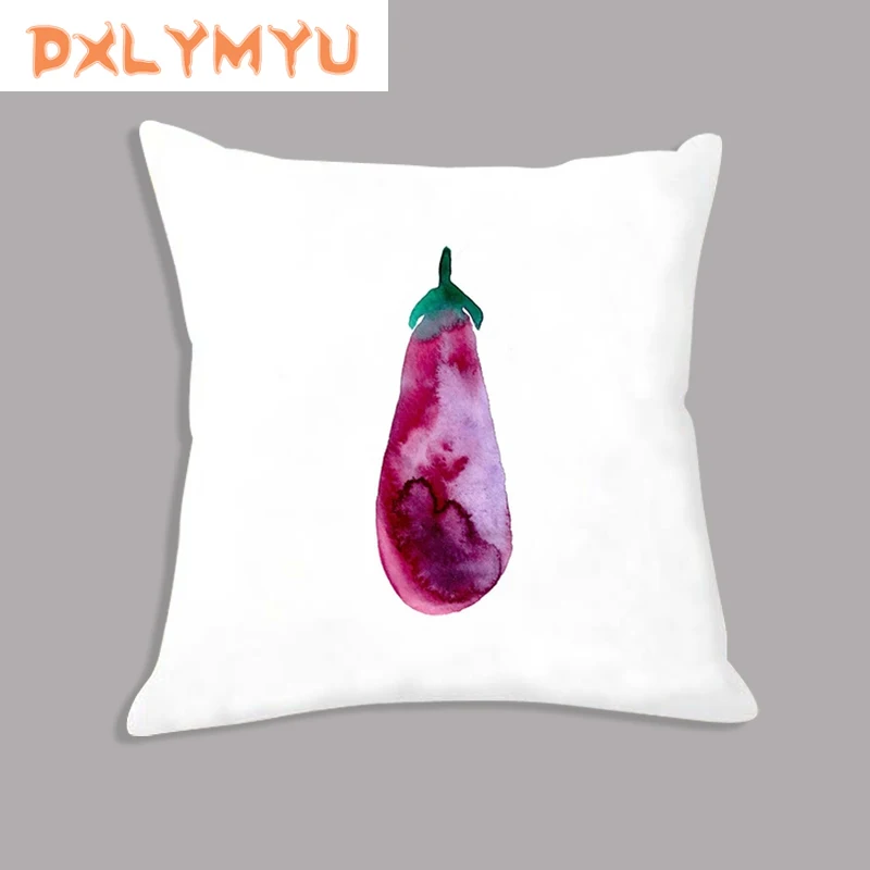Акварель фрукты овощи искусственная кожа мягкая подушка домашний декор спальня