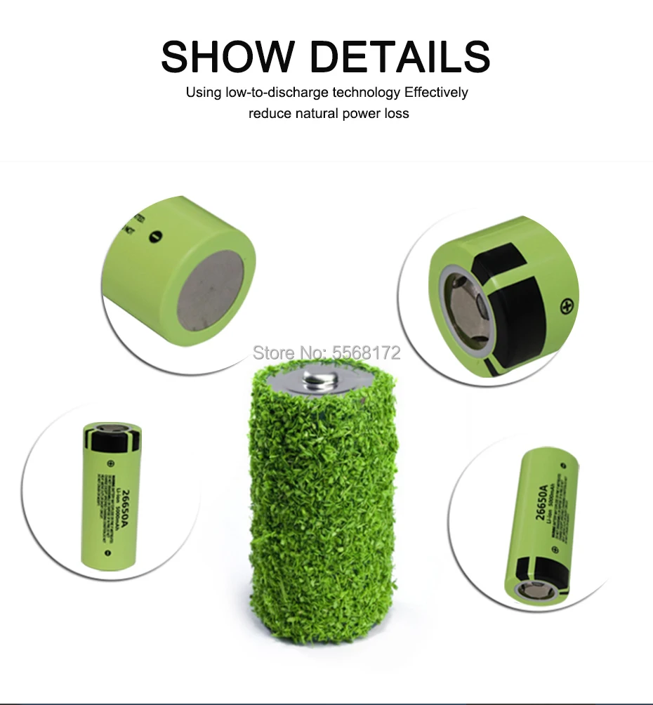 

Panasonic 100% Original 26650 Battery 26650A 3.7V 5000mAh High Capacity 26650 Li-ion Rechargeable Battery