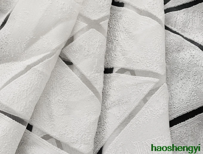 High quality simple fashion white irregular diamond check European root yarn jacquard texture fabric | Дом и сад