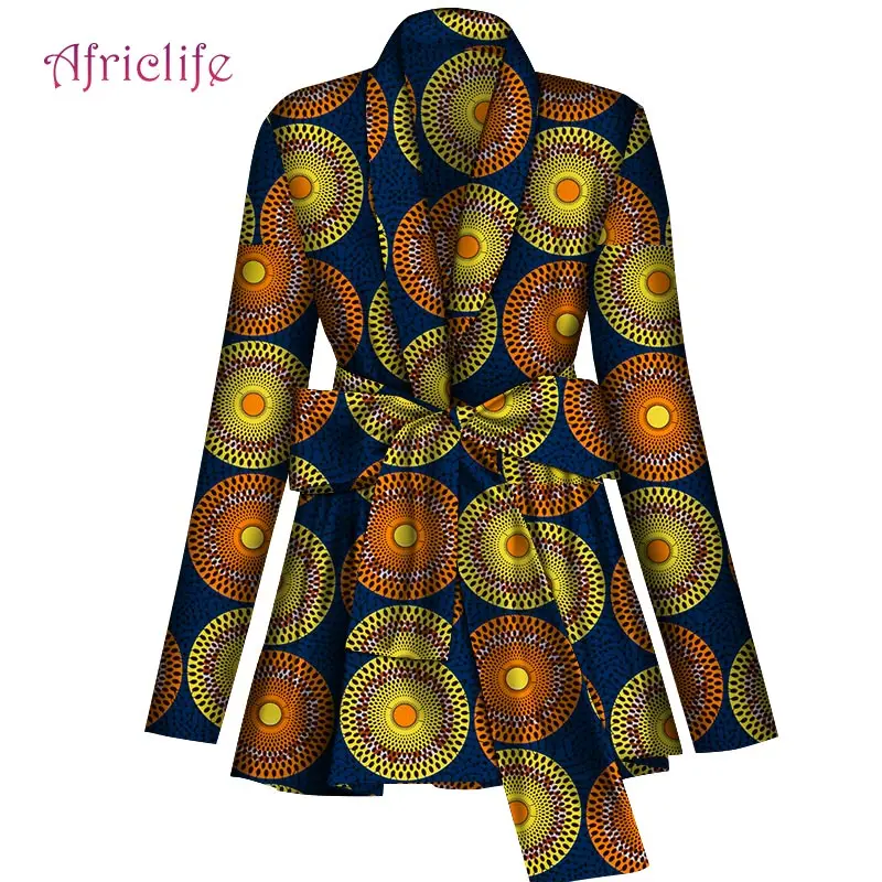 Сезон весна осень Пальто в африканском стиле Одежда для женщин рубашка с длинным