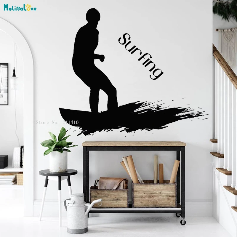 Наклейка на стену для серфинга с изображением храброго человека, экстремального водного спорта, декор для гостиной, детской, самоклеящиеся фрески YT4565