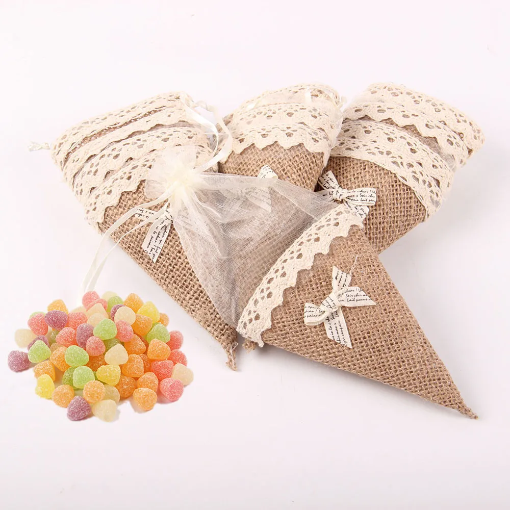 Оптовая продажа Льняная сумка с кружевными цветами ручной работы в европейском и