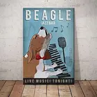 Металлические оловянные Плакаты для собак, плакаты, Бигль, джаз, бар, живая музыка, вечеринка, кафе, гостиная, ванная комната, кухня, домашнее искусство, Настенный декор, табличка