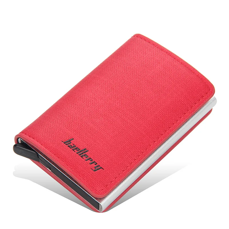 Business ID Credit Card Holder Men and Women Metal RFID Vintage Aluminium Box PU Leather Wallet Note Carbon | Багаж и сумки