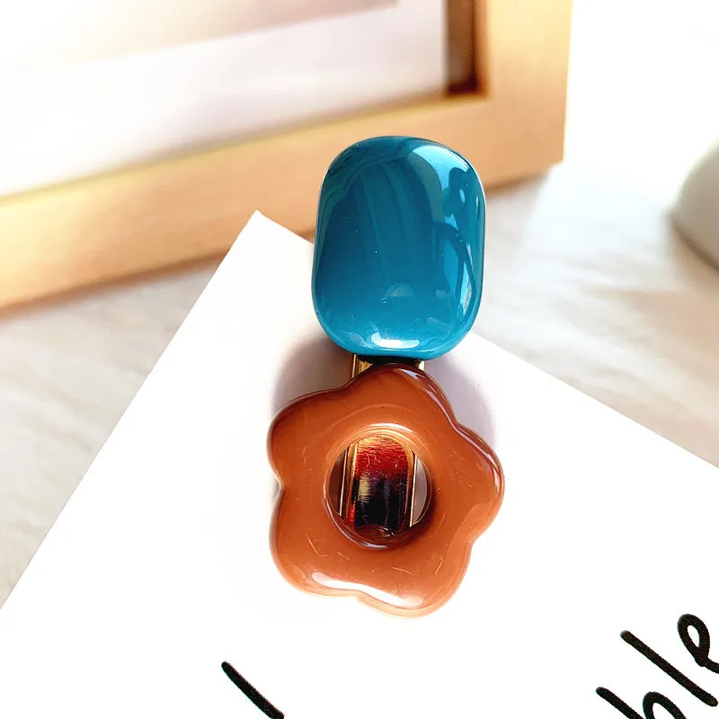 

Candy Color Girls Side Clip Hollow Out Cute Hairpin Acrylic
