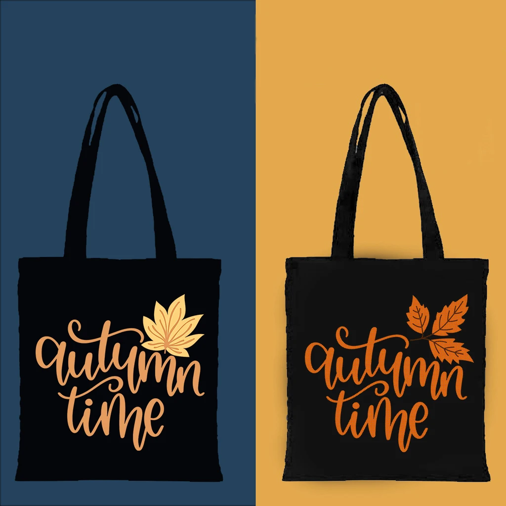 

Shopping Bag Qutymn Time Woman Shopper Summer Beach Canvas Grocery Women's Friendly Products Designer Handbags Tote bag Shoppers