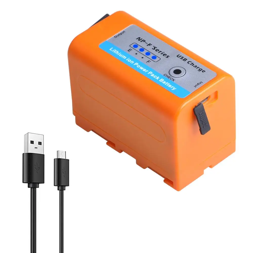 

Аккумулятор 5200 мА · ч с USB-выходом для зарядки Sony camera NP F970 F960 F550 F570 QM91D