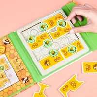 smart children wooden puzzle bee game baby early education educational development brain logic thinking training toy kids gifts