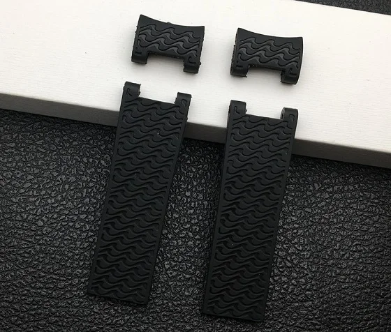 Black strap Черный коричневый синий 22x20 мм для ныряльщика и морской водонепроницаемый силиконовый резиновый ремешок для часов ремень подходит для Ulysse Nardin ремешок - Цвет ремешка: Black strap