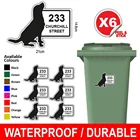 Наклейки с номером дома и указанием улицы в стиле сидячей собаки, 6 шт.