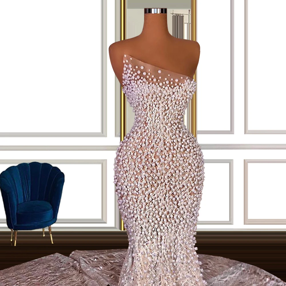 جديد 2021 فроскошные жемчужины Дубай Свадебные платья русалки платье свадьба vestido