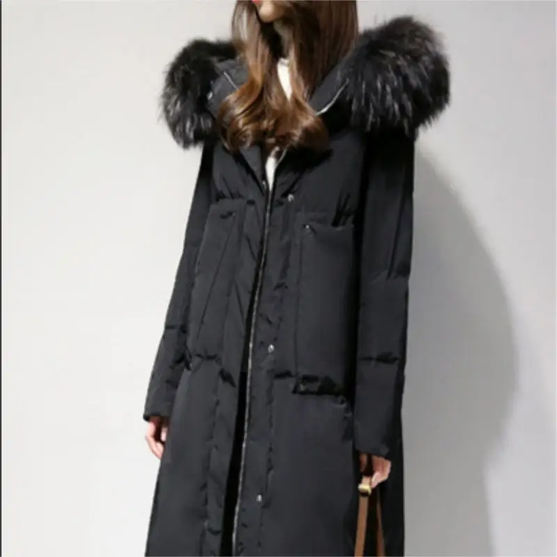 2019 Winter Women Loose Thick Warm Jacket Female Faux Fur Collar Hooded Down Cotton Coat Parkas Outwear | Женская одежда