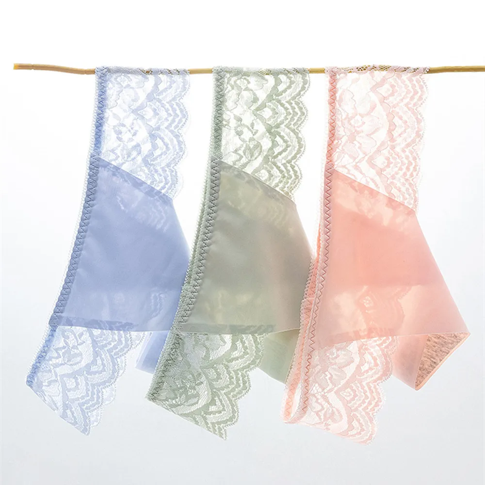 

Women Seamless Thongs G-string Lace Panties Low-Waist Femme Girls Briefs Mesh Pantys Sexy Floral Transparent Lingerie Underpants