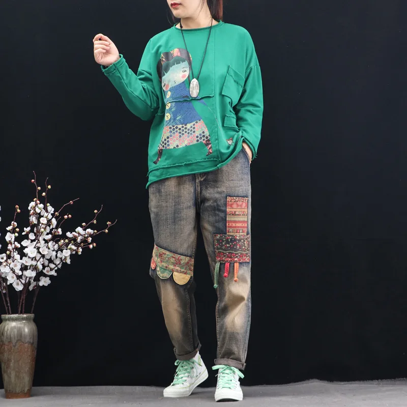 Женские лоскутные Футболки с круглым вырезом и длинным рукавом повседневные