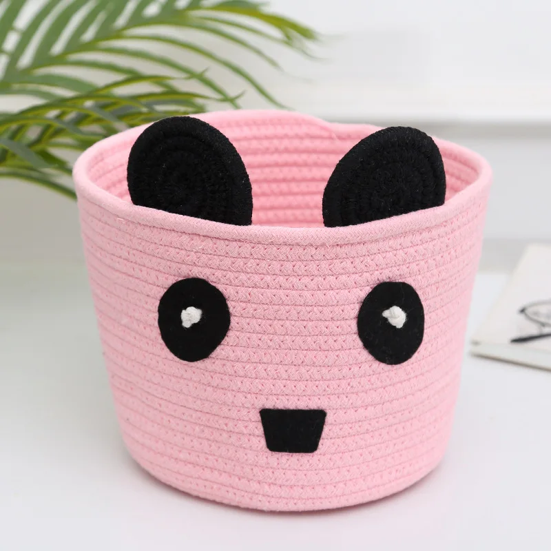 

Ins Wind Nordic Simple Environmental Protection Cute Desktop Children's Cartoon Storage Basket Cotton Rope Toys Snacks Home