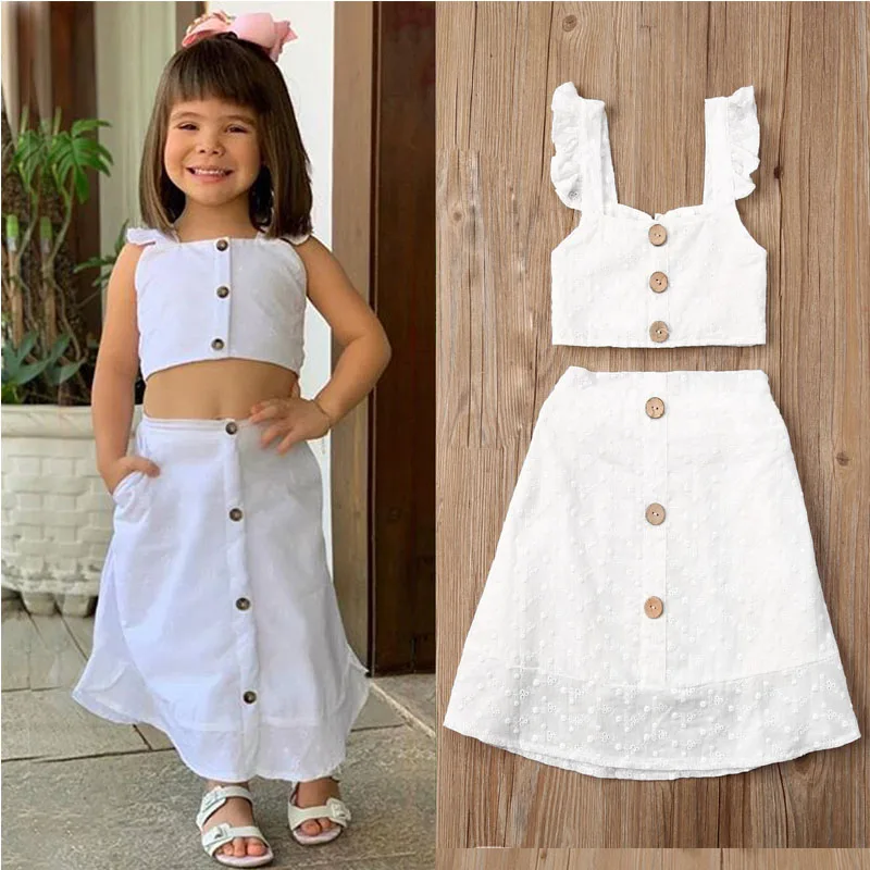 Детский летний комплект из 2 предметов для маленьких девочек одежда принцессы