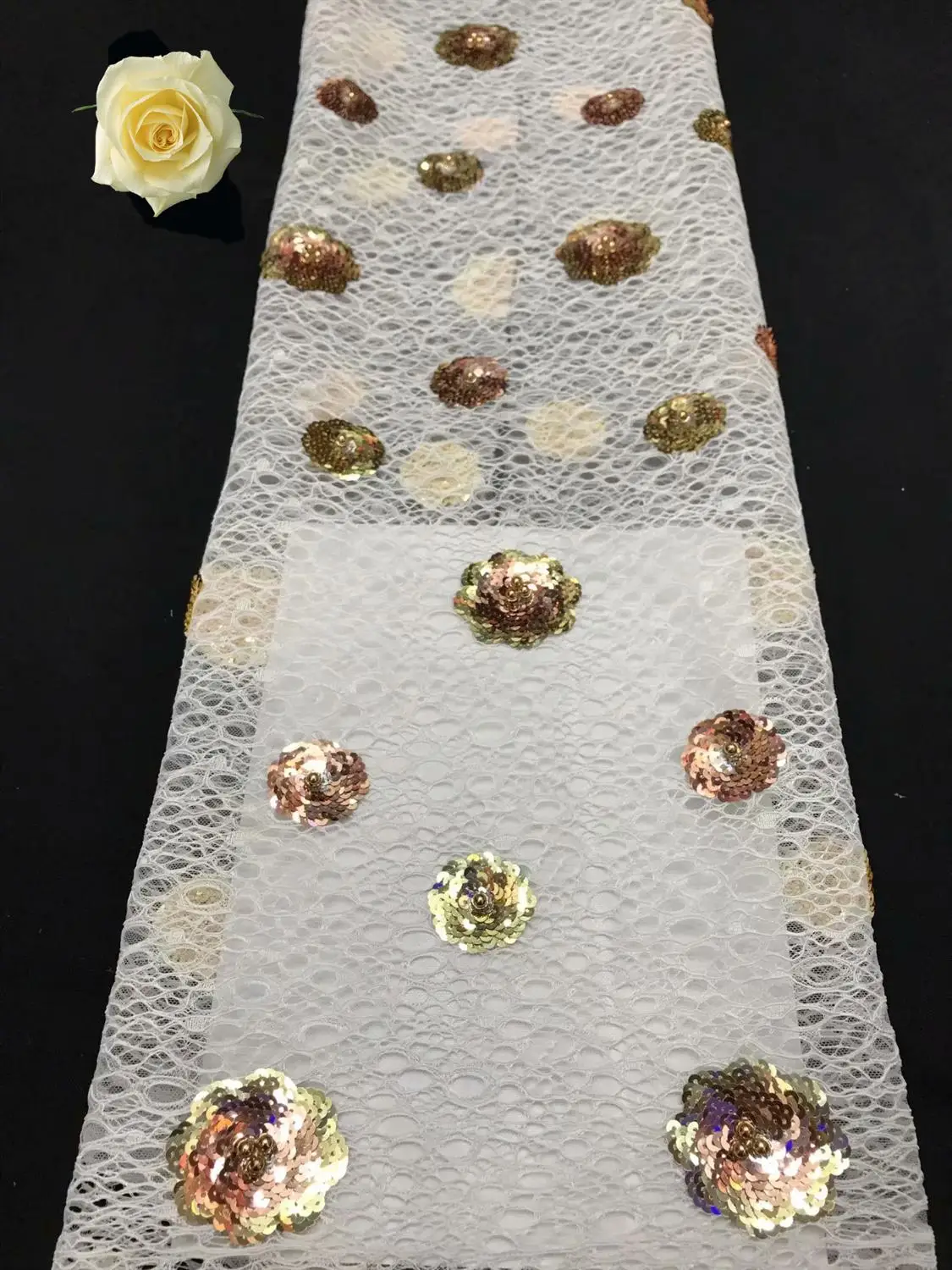 Новинка блестки вышитые бисером африканский гипюр шнур кружевная ткань высокое