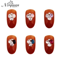 nziquan 10pcs deco nail art crystal 3d nail decoration glitter alloy stained glass jewelry rhinestone diy nail jewelry pendant