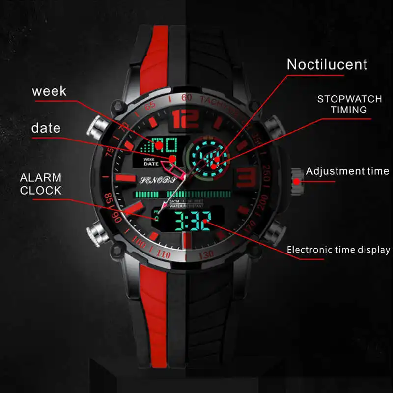 

2021 New Men Watching Top Brand Luxury Mode Dual Display Watches Analogue Digital Sport Waterproof Clock Relogio Masculino