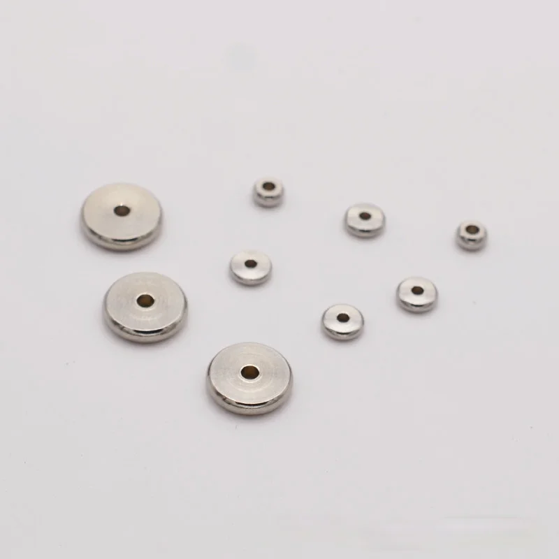 

50Pcs Stainless Steel Flat Round Shape 4mm 6mm 8mm 10mm Loose Spacer Beads Lot for Jewelry Making