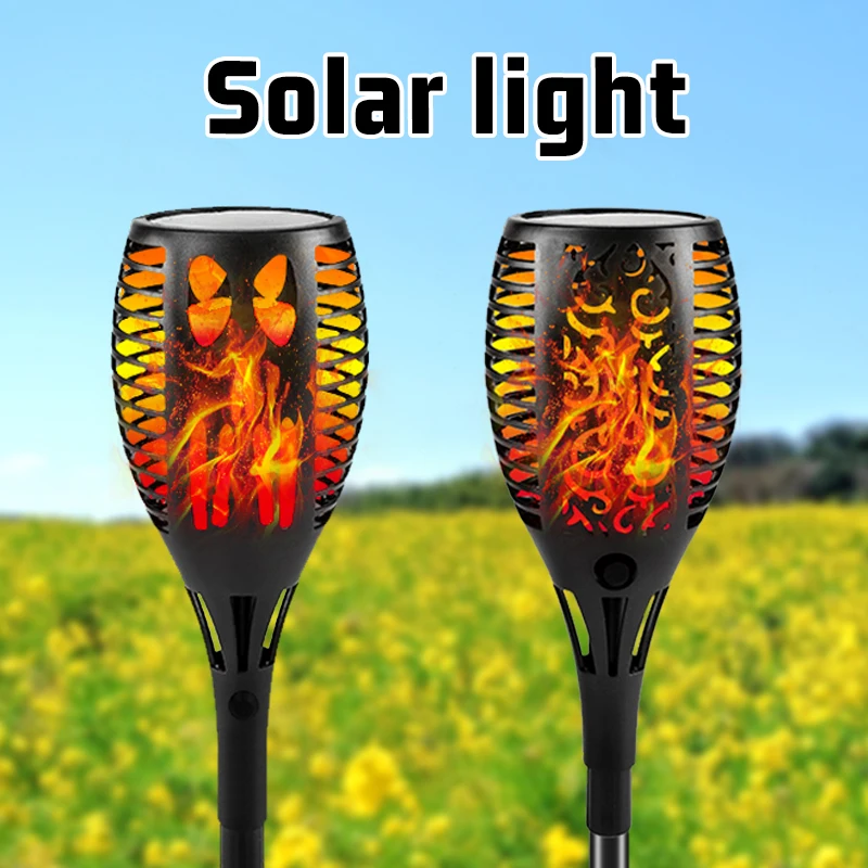 

Garden LED Flame Solar Light Power Bulb Waterproof Decoration Landscape Lawn Lamp Path Lighting Torch Outdoors Spotlight Street