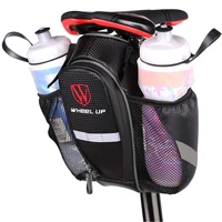 waterproof rear under seat bike saddle bag double bottle pouch bicycle tail pocket with reflective strip for mtb mountain