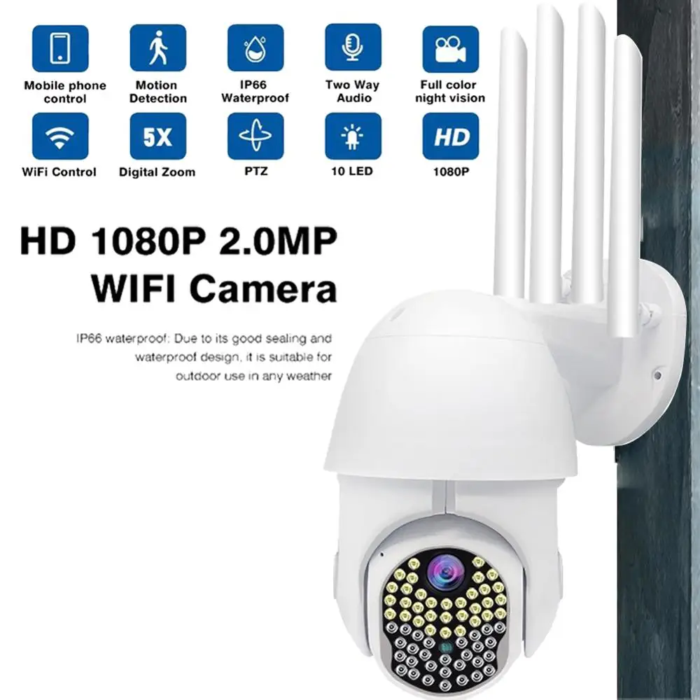 Беспроводной WI FI светодиодный Ночное видение HD 1080P регистрация движения Камера