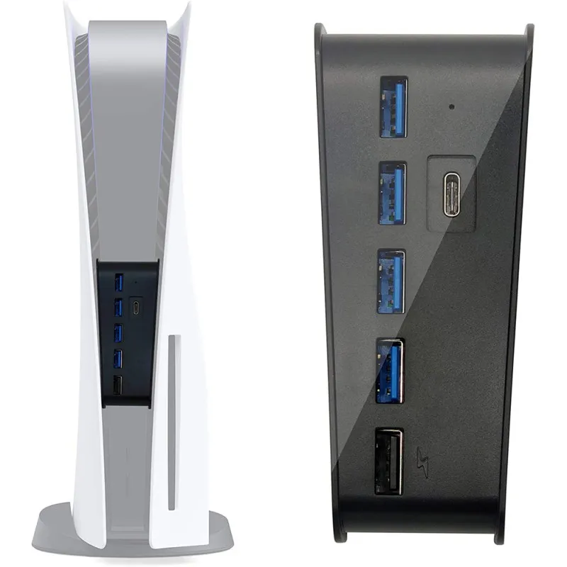 

With Playstation 5 Game Console Ankey 5 Port USB Hub For PS5 USB High-Speed Expansion Hub Charger Compatible
