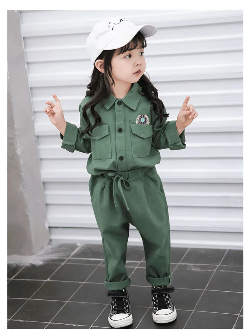 Детская одежда для маленьких девочек Костюм детей Комплект одежды Рубашки с