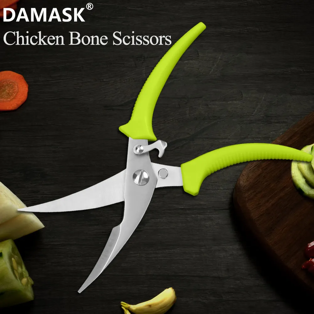 Damask 3Cr13 куриный нож из нержавеющей стали прочный кухонный резак с ПП цветной