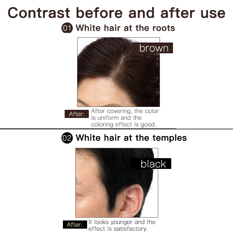 Одноразовая краска для волос с мгновенным покрытием седых корней кремовая