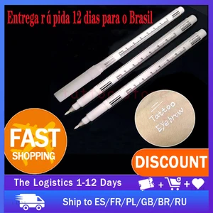 Набор из 10 белых хирургических маркеров для бровей, татуажа, перманентного макияжа, аксессуары для микроволокна