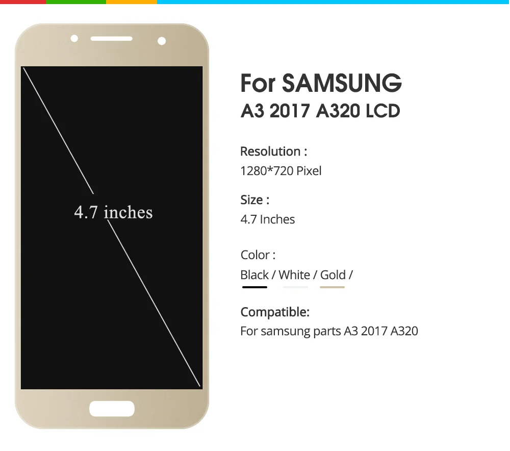 ЖК-дисплей с сенсорным экраном и дигитайзером для Samsung Galaxy A3 2017 A320 | Мобильные