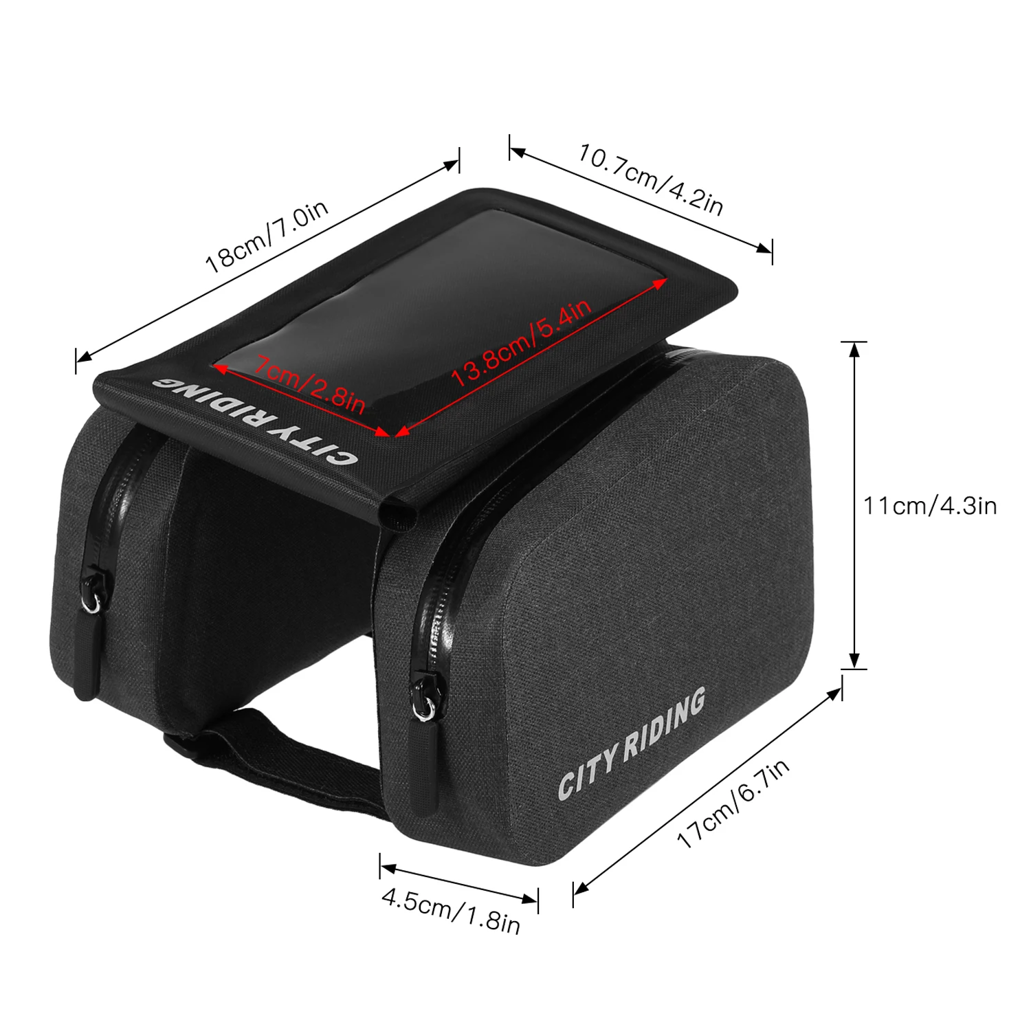 

Cycling Bike Top Tube Bag Rainproof MTB Bicycle Front Frame Touchscreen Cell Phone Bag Pannier