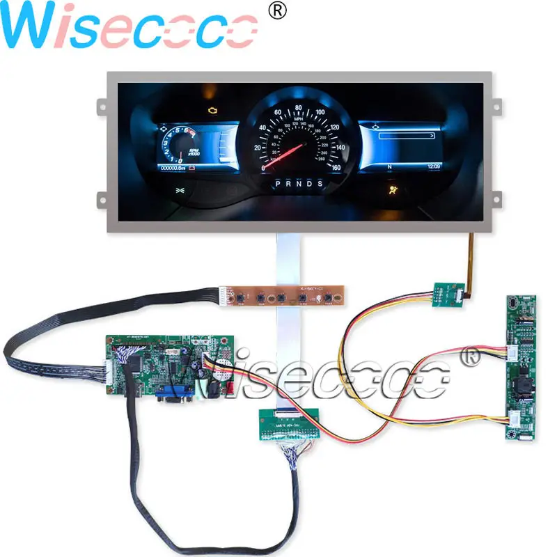 ЖК-экран Wisecoco диагональю 12 3 дюйма 1920 × 720 высокая яркость 850 нит + VGA LVDS плата HDMI для