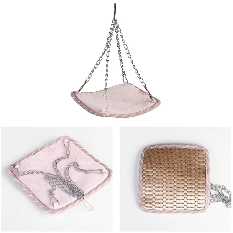 

808B Small Pet Hammock Hamster Square Cage House Mini Hanging Bird Nest Bed for Rodent Parrots