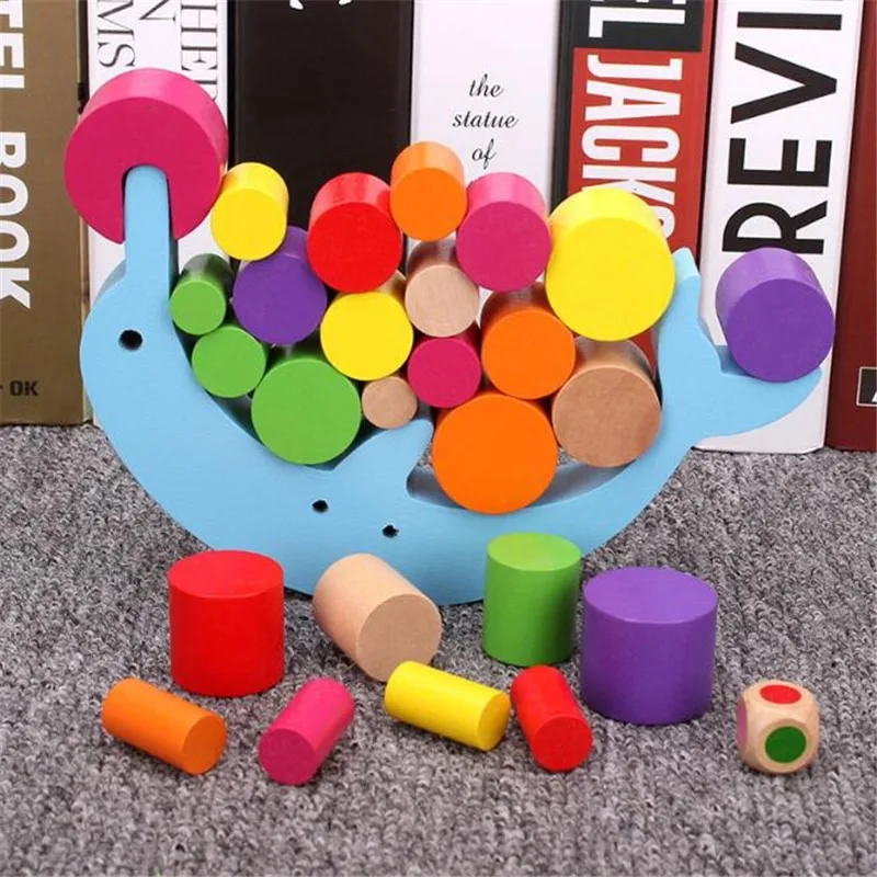 

Early Learning Toy Baby Wood Moon Balancing Educational Toys Building Blocks Kids Children Balancing Toy Wooden Toys Balancing B