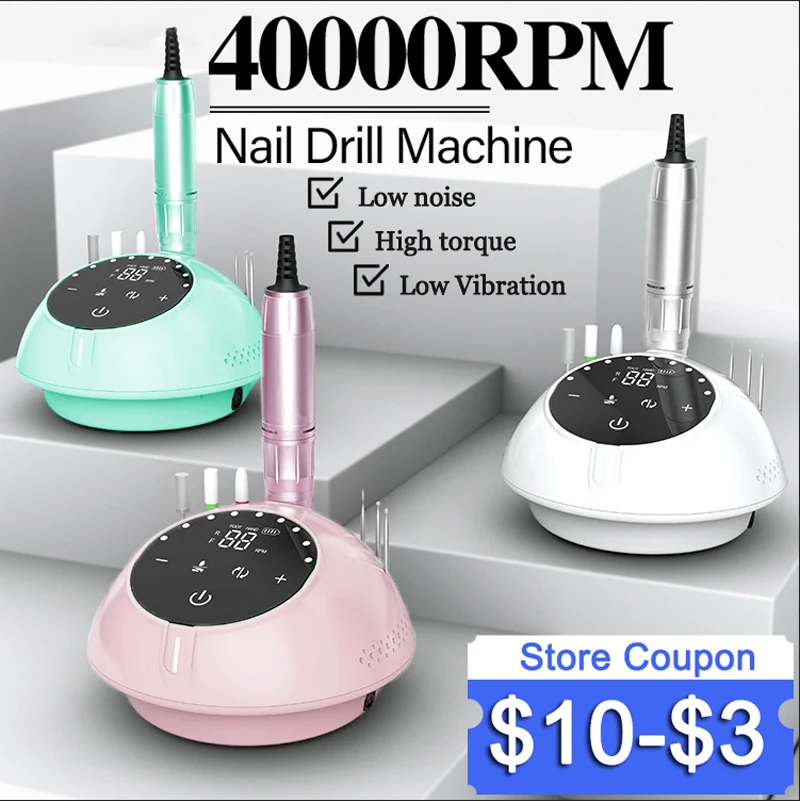 40000RPM Electric Manicure Drill Set With Memory Function Touch Control Brushless Nail Sander For Nail Gel Polish Cutter Machine