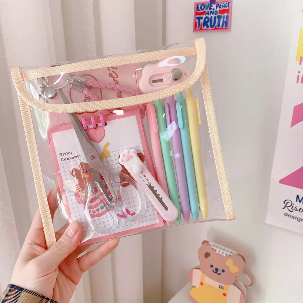 Прозрачная косметичка в Корейском стиле Ins вместительный студенческий чехол для