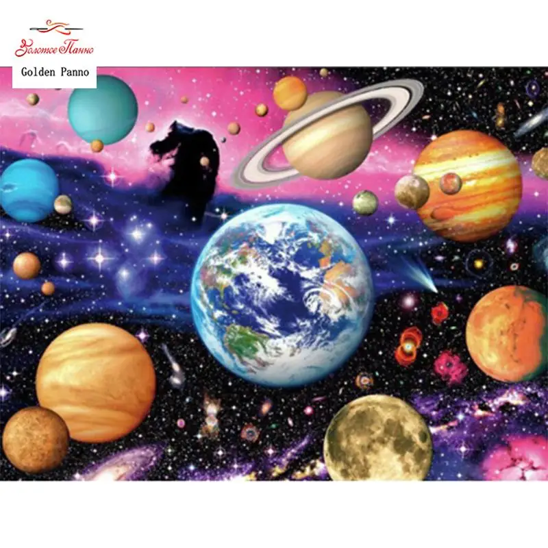 5D Diamond Painting Full Square Universe Scenery Diamond Embroidery Planet Cross Stitch Kit Gift Home Decor