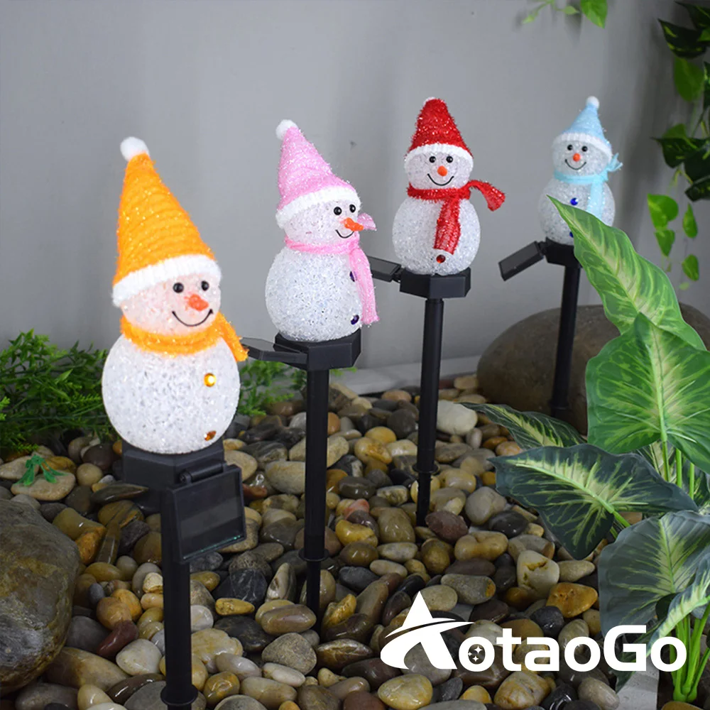 

2022 Garden Solar Christmas Lights Snowman LED Lamp Solar Lighting Christmas Decor Snowman Solar Light Outside Christmas Lights