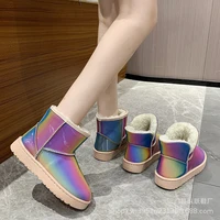 luxury brand winter snow boots women colorful candy color fashion warm shoes for woman casual plus size 41 short tube women boot